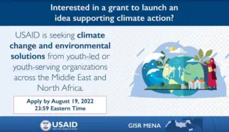 GISR MENA Youth for Climate Action 2022 (up to $62,000 Grant)