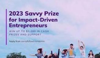  Savvy Prize 2023 for Impact-Driven Entrepreneurs ($3,000 in cash prizes)