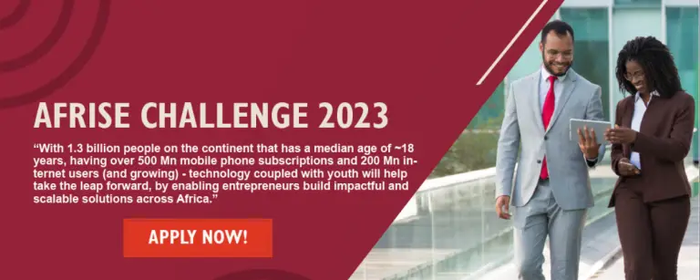 AFRISE Challenge 2023 for African Youth and student entrepreneurs ($600,000 in funding)