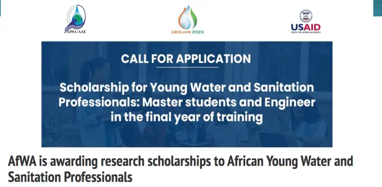Young African Water & Sanitation Professionals Scholarships 2023