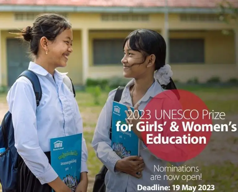 The UNESCO Prize($ 50000) for Girls’ and Women’s Education in 2023
