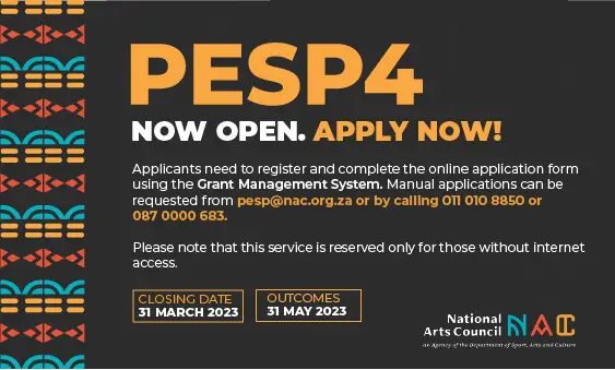 Grant financing from the BASA Presidential Employment Stimulus Programme (PESP4) for South African small and medium-sized enterprises.