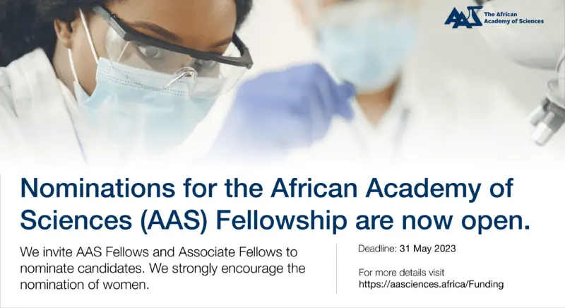 Fellowship for the African Academy of Sciences (AAS) in 2023